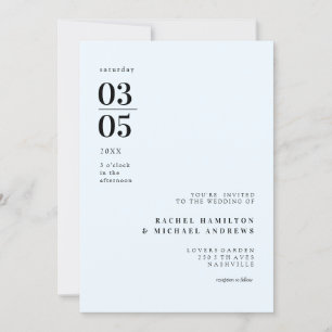 Einfache, moderne, grosse Typografie Einladung Invitation