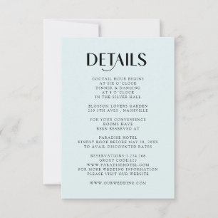 Einfache Moderne Wedding  Detail RSVP Card