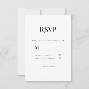 Einfache Moderne Wedding  RSVP Karte Card