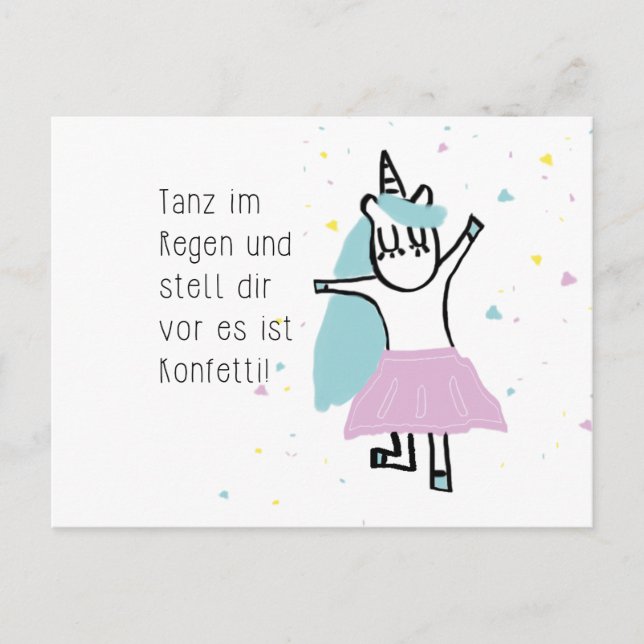 Einhorn - Postkarte Postcard (Front)