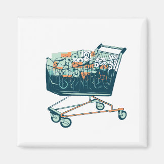 Einkaufwagen mit Klopapier Magnet