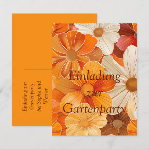 Einladung zur Gartenparty Retro 1970er Stil Invitation Postcard