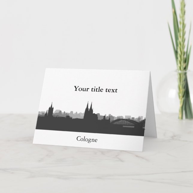 Einladungskarte mit Köln Skyline. Card (Front)