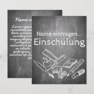 Einladungskarte zur Einschulung im Tafelstil 002