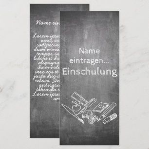 Einladungskarte zur Einschulung im Tafelstil 002
