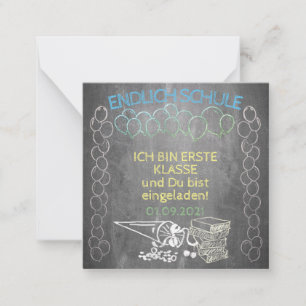 Einladungskarte zur Einschulung im Tafelstil Card