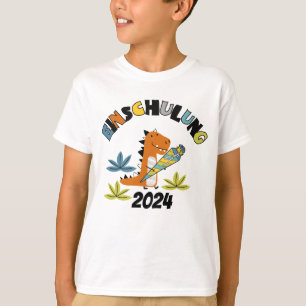 Einschulung 2024 - Dino mit Schultüte  T-Shirt