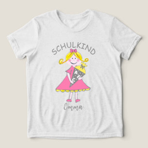 Einschulung Schulkind - Mädchen mit Schultüte 2    Tri-Blend Shirt