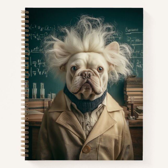 Einstein Pup in Lab Coat Notebook (Front)
