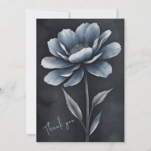 Einzelne Blume Danke Thank You Karte Grußkarte  Holiday Card