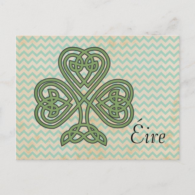 Éire Celtic Shamrock Postcard (Front)