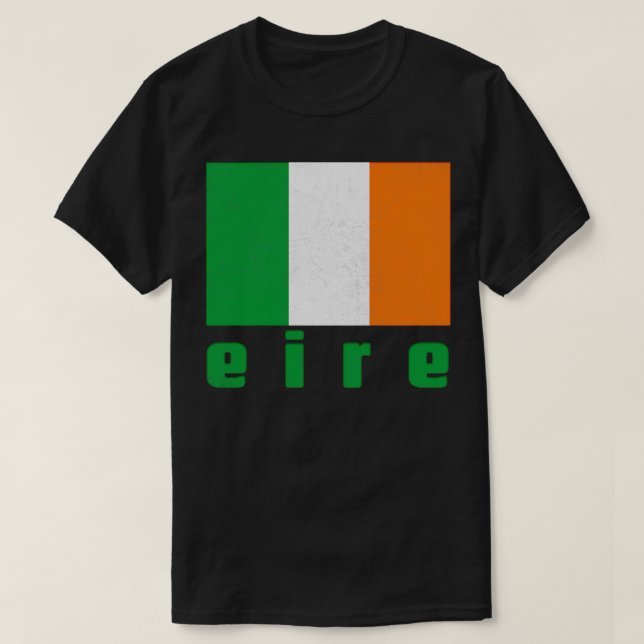 Eire Irish Flag Retro Style Design T-Shirt (Design Front)