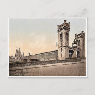 Eisenbahn Bridge, Cologne, the Rhine, Germany clas Postcard