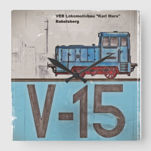 Eisenbahnuhr Square Wall Clock
