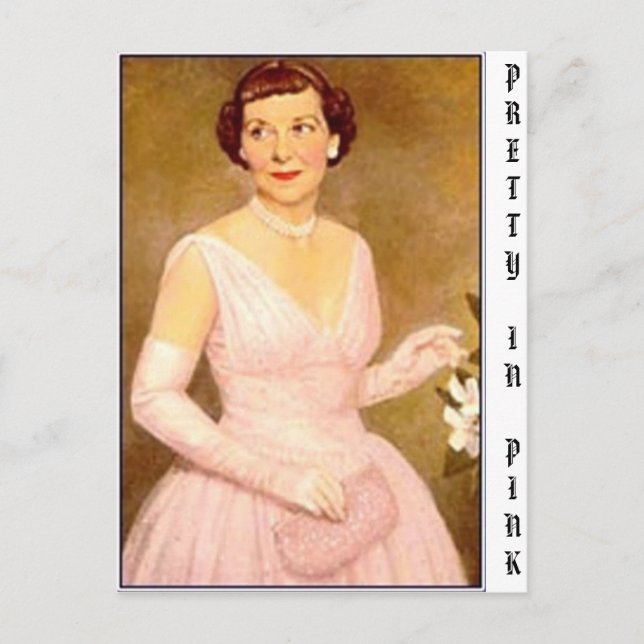 eisenhower mamie, PRETTY IN PINK Postcard (Front)
