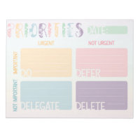 Eisenhower Matrix Priority List Notepad
