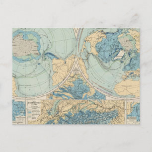 Eisverbreitung Atlas Map Postcard
