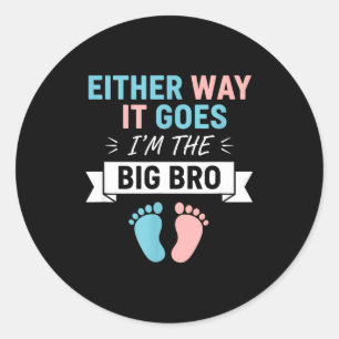 Either way goes the big bro funny big brother classic round sticker