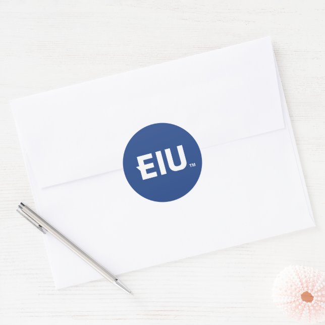 EIU Block Letter Classic Round Sticker (Envelope)