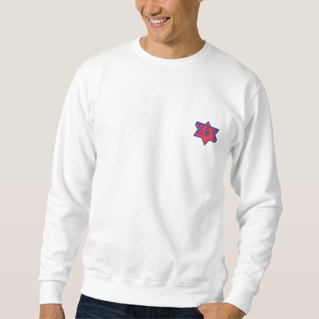 #EJH Men's Crew in White Sweatshirt (Front)