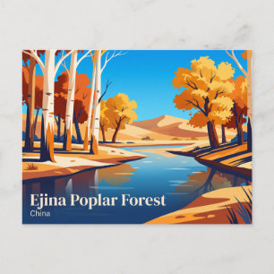 Ejina Poplar Forest China Postcard
