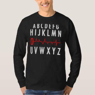 Ekg Alphabet Heartbeat For Cardiologist Electrocar T-Shirt