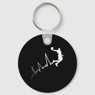 EKG frequency of basketball player heartbeat dunki Key Ring