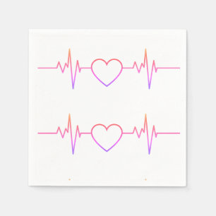 EKG Heart Beat Napkin