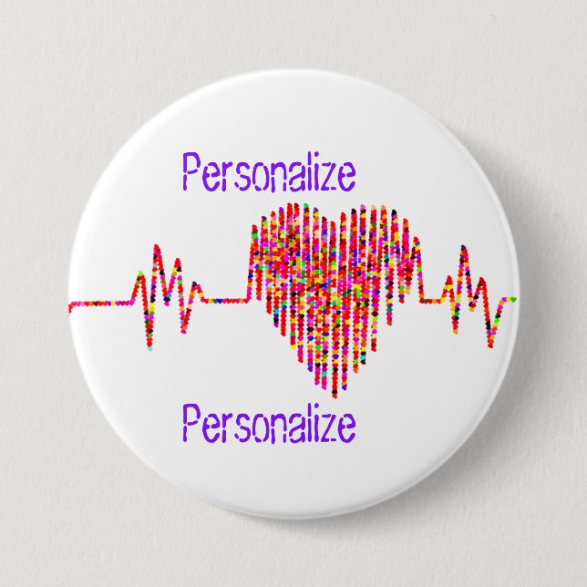 EKG heart medical ekg line 7.5 Cm Round Badge (Front)