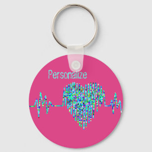 EKG heart medical ekg line Key Ring