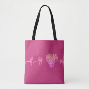 EKG heart medical ekg line Tote Bag