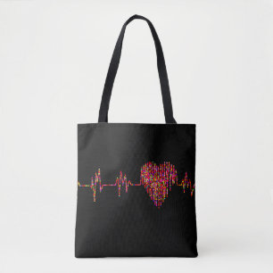 EKG heart medical ekg line Tote Bag