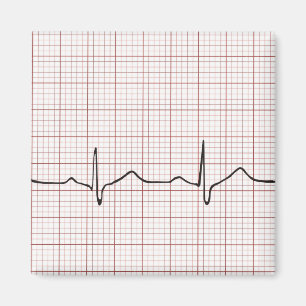 EKG heartbeat on graph paper, PhD (doctor) pulse Magnet