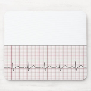 EKG heartbeat on graph paper, PhD (doctor) pulse Mouse Pad