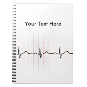 EKG heartbeat on graph paper, PhD (doctor) pulse Spiral Notebook