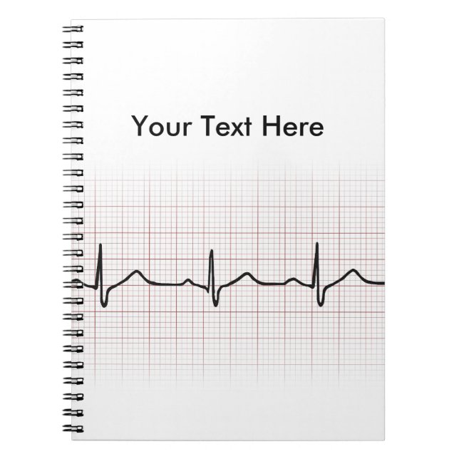 EKG heartbeat on graph paper, PhD (doctor) pulse Spiral Notebook (Front)