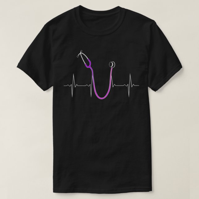 EKG Heartbeat Stethoscope Stethoskop P T-Shirt (Design Front)
