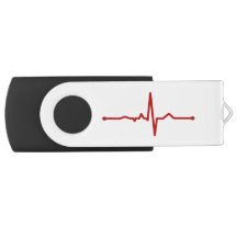 EKG Heartbeat USB Swivel Flash Drive