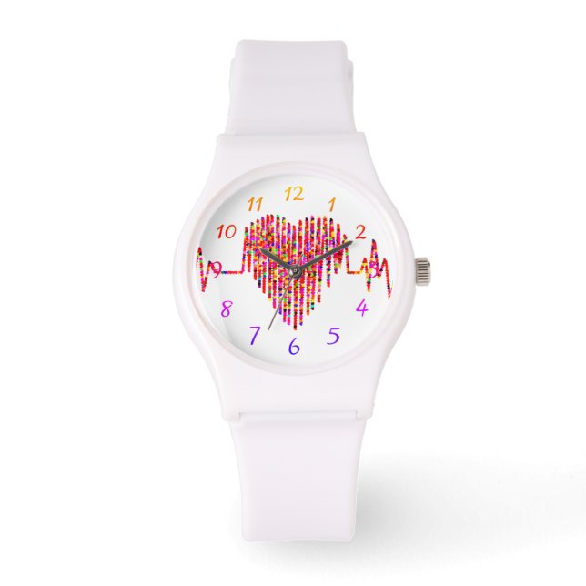EKG line heart medical red white nurse doctor  Watch (Front)
