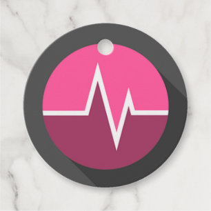 EKG line pink nurse Dr medical Favour Tags