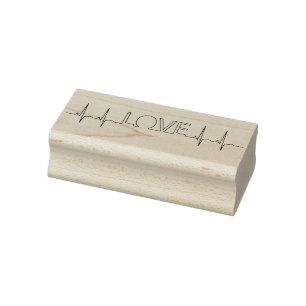 ekg love art stamp
