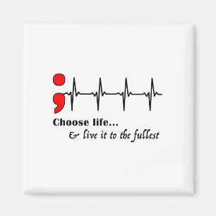Ekg Semicolon Suicide Awareness Prevention  Magnet