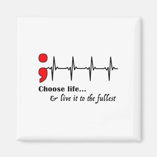 Ekg Semicolon Suicide Awareness Prevention  Magnet (Front)