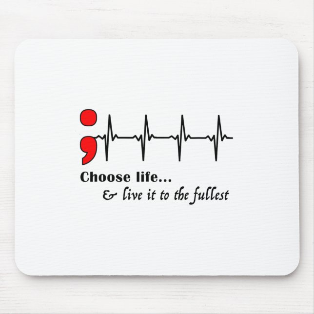 Ekg Semicolon Suicide Awareness Prevention  Mouse Pad (Front)