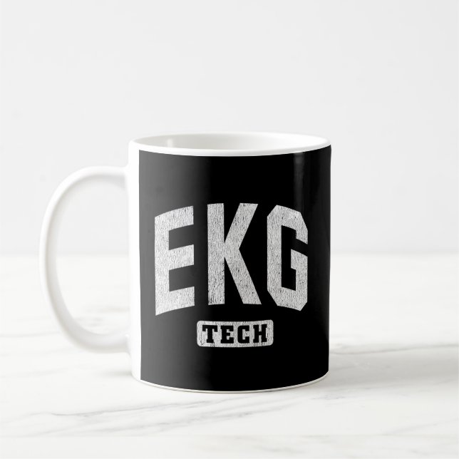 Ekg Tech Electrocardiogram Technician Monitor Tech Coffee Mug (Left)