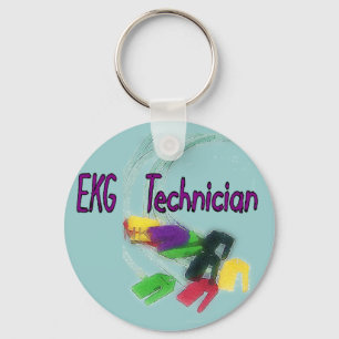 EKG Technician Gifts Key Ring