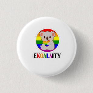 Ekoalaty Equality Gay Koala Bear Funny LGBT Rainbo 3 Cm Round Badge