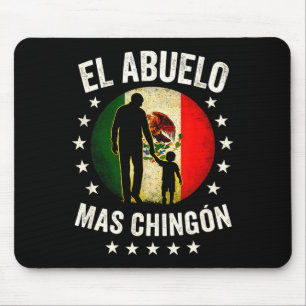 El Abuelo Mas Chingón - Mexican Grandpa Silhouette Mouse Pad