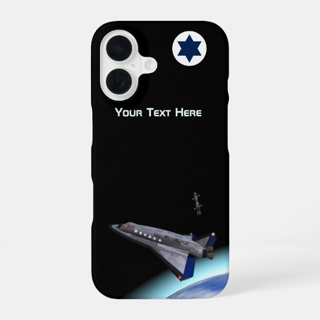 El Al Maslool Space Shuttle iPhone 16 Case (Back)