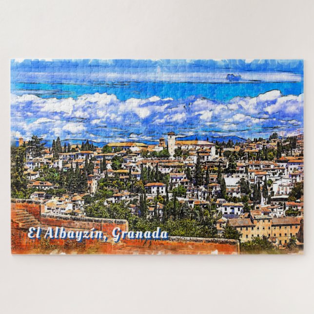 El Albayzín, Granada, Andalusia, Spain. Jigsaw Puzzle (Horizontal)